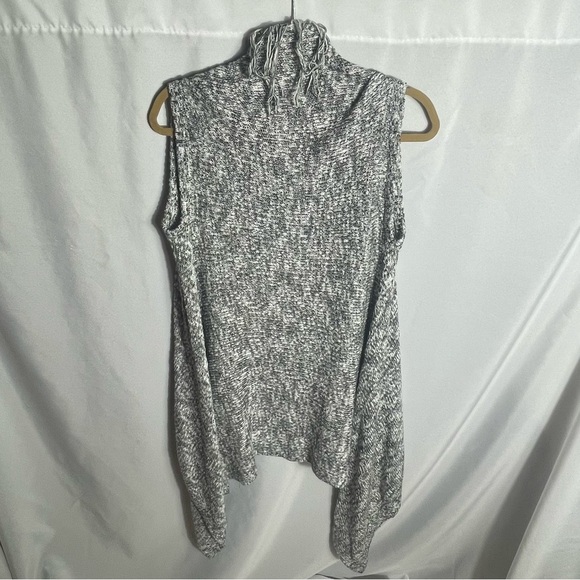 Mossimo Gray Black Marled Knit Sleeveless Waterfall Vest Size Large - Picture 3 of 6